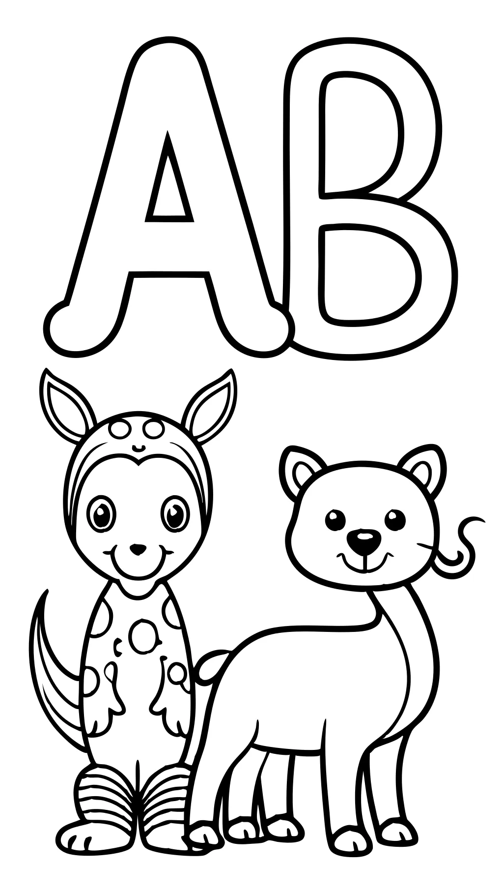 Páginas para colorear de ABC de animales